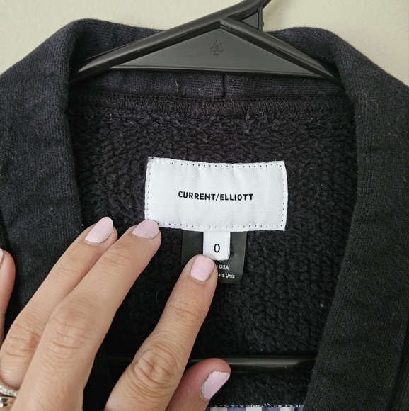 Current Elliott The Recrafted Cardigan Striped Black - Picture 3 of 10